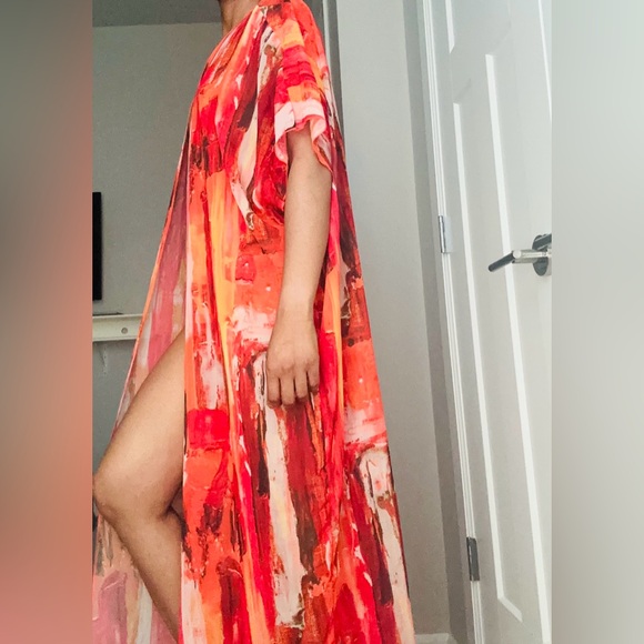 Vibrant Multicolor Print Duster Kimono - Picture 9 of 14